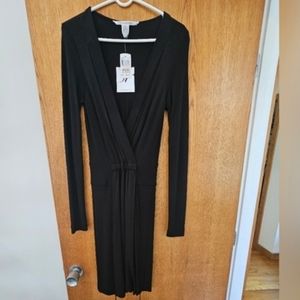 Diane Von Furstenberg Black Midi Dress Size 8